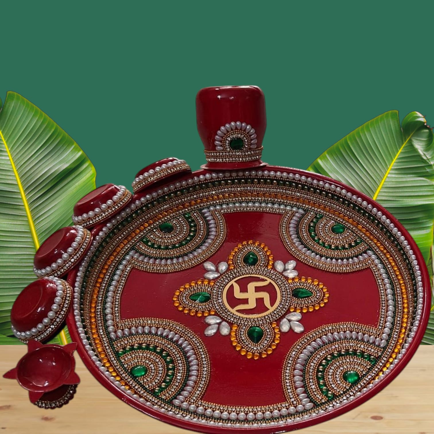 Beautifully handcrafted Pooja Thali by Priti's Crafts