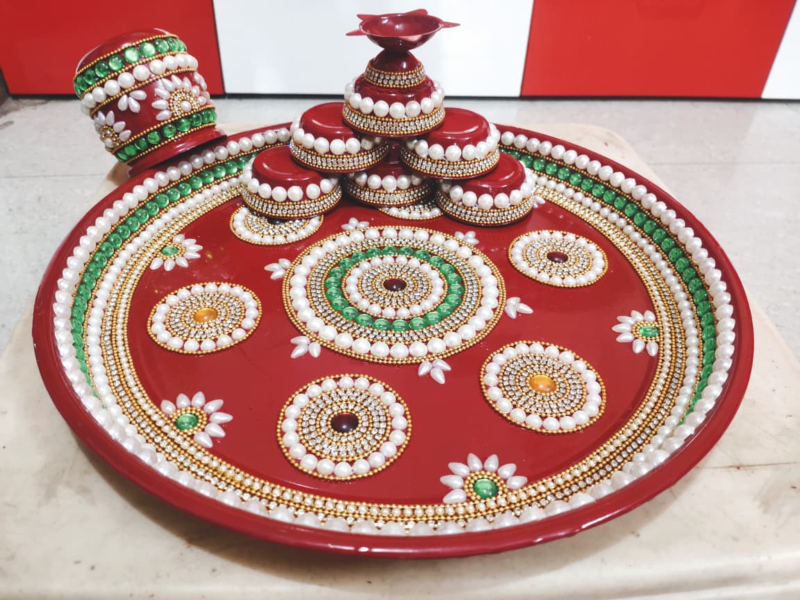 Pooja Thali with Diyas - Complete set