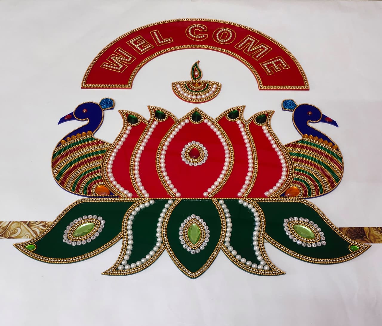 Welcome Peacock Door Hanging